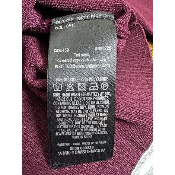 TED BAKER Yowsie Ruffle- Trimmed Sweater‎ Womens Sz 3 Preppy Officecore Business - Picture 4 of 10